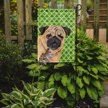 Load image into Gallery viewer, Pug St. Patrick's Day Shamrock Portrait Garden Flag – Decorative Outdoor Yard Flag