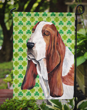Load image into Gallery viewer, Basset Hound St. Patrick's Day Shamrock Portrait Garden Flag – Decorative Outdoor Yard Flag