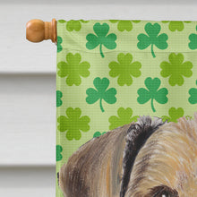 Load image into Gallery viewer, Airedale St. Patrick's Day Shamrock Portrait Flag Canvas House Size