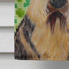Load image into Gallery viewer, Airedale St. Patrick's Day Shamrock Portrait Flag Canvas House Size