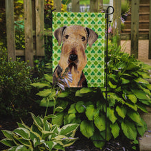 Load image into Gallery viewer, Airedale St. Patrick's Day Shamrock Portrait Garden Flag – Decorative Outdoor Yard Flag