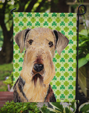 Load image into Gallery viewer, Airedale St. Patrick's Day Shamrock Portrait Garden Flag – Decorative Outdoor Yard Flag