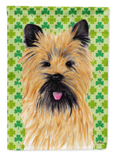 Load image into Gallery viewer, Cairn Terrier St. Patrick's Day Shamrock Portrait Flag Canvas House Size
