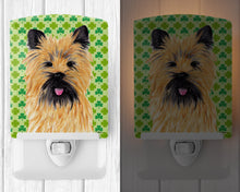Load image into Gallery viewer, Cairn Terrier St. Patrick's Day Shamrock Portrait Ceramic Night Light SC9295CNL