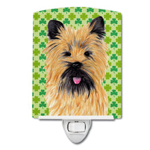 Load image into Gallery viewer, Cairn Terrier St. Patrick's Day Shamrock Portrait Ceramic Night Light SC9295CNL
