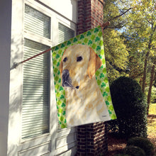 Load image into Gallery viewer, Labrador Yellow St. Patrick's Day Shamrock Flag Canvas House Size