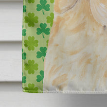 Load image into Gallery viewer, Labrador Yellow St. Patrick's Day Shamrock Flag Canvas House Size