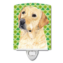 Load image into Gallery viewer, Labrador Yellow St. Patrick's Day Shamrock Portrait Ceramic Night Light SC9296CNL