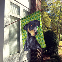 Load image into Gallery viewer, Doberman St. Patrick's Day Shamrock Portrait Flag Canvas House Size