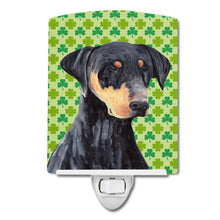 Load image into Gallery viewer, Doberman St. Patrick's Day Shamrock Portrait Ceramic Night Light SC9297CNL
