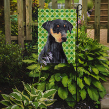Load image into Gallery viewer, Doberman St. Patrick's Day Shamrock Portrait Garden Flag – Decorative Outdoor Yard Flag