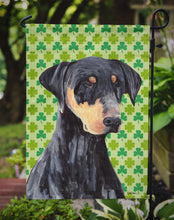 Load image into Gallery viewer, Doberman St. Patrick's Day Shamrock Portrait Garden Flag – Decorative Outdoor Yard Flag