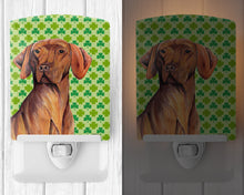 Load image into Gallery viewer, Vizsla St. Patrick's Day Shamrock Portrait Ceramic Night Light SC9298CNL