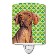 Load image into Gallery viewer, Vizsla St. Patrick's Day Shamrock Portrait Ceramic Night Light SC9298CNL