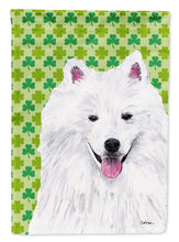 Load image into Gallery viewer, American Eskimo St. Patrick's Day Shamrock Portrait Flag Canvas House Size