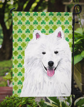 Load image into Gallery viewer, American Eskimo St. Patrick's Day Shamrock Portrait Garden Flag – Decorative Outdoor Yard Flag