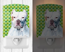 Load image into Gallery viewer, Pit Bull St. Patrick's Day Shamrock Portrait Ceramic Night Light SC9301CNL