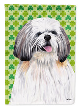 Load image into Gallery viewer, Shih Tzu St. Patrick's Day Shamrock Portrait Flag Canvas House Size