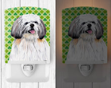 Load image into Gallery viewer, Shih Tzu St. Patrick's Day Shamrock Portrait Ceramic Night Light SC9303CNL