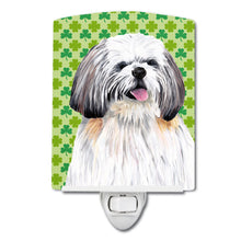 Load image into Gallery viewer, Shih Tzu St. Patrick's Day Shamrock Portrait Ceramic Night Light SC9303CNL