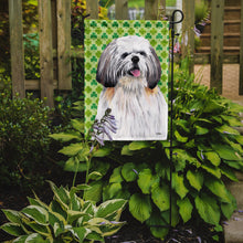 Load image into Gallery viewer, Shih Tzu St. Patrick's Day Shamrock Portrait Garden Flag – Decorative Outdoor Yard Flag