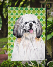 Load image into Gallery viewer, Shih Tzu St. Patrick's Day Shamrock Portrait Garden Flag – Decorative Outdoor Yard Flag