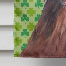 Load image into Gallery viewer, Labrador Chocolate St. Patrick's Day Shamrock Flag Canvas House Size