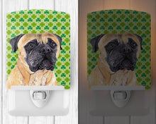 Load image into Gallery viewer, Mastiff St. Patrick's Day Shamrock Portrait Ceramic Night Light SC9305CNL