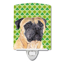 Load image into Gallery viewer, Mastiff St. Patrick's Day Shamrock Portrait Ceramic Night Light SC9305CNL
