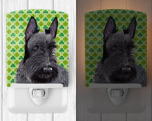 Load image into Gallery viewer, Scottish Terrier St. Patrick's Day Shamrock Portrait Ceramic Night Light SC9306CNL