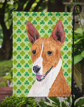 Load image into Gallery viewer, Basenji St. Patrick's Day Shamrock Portrait Garden Flag – Decorative Outdoor Yard Flag