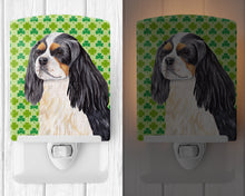 Load image into Gallery viewer, Cavalier Spaniel St. Patrick's Day Shamrock Portrait Ceramic Night Light SC9311CNL