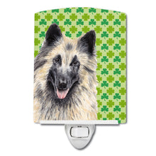Load image into Gallery viewer, Belgian Tervuren St. Patrick's Day Shamrock Portrait Ceramic Night Light SC9312CNL