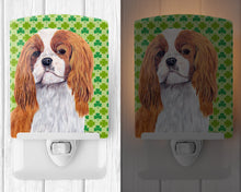 Load image into Gallery viewer, Cavalier Spaniel St. Patrick's Day Shamrock Portrait Ceramic Night Light SC9314CNL