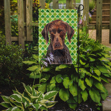 Load image into Gallery viewer, German Shorthaired Pointer St. Patrick's Day Shamrock Portrait Garden Flag – Decorative Outdoor Yard Flag