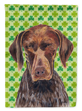 Load image into Gallery viewer, German Shorthaired Pointer St. Patrick's Day Shamrock Portrait Garden Flag – Decorative Outdoor Yard Flag