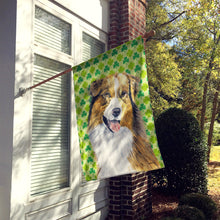 Load image into Gallery viewer, Australian Shepherd St. Patrick's Day Shamrock Portrait Flag Canvas House Size