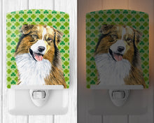 Load image into Gallery viewer, Australian Shepherd St. Patrick's Day Shamrock Ceramic Night Light SC9317CNL