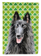 Load image into Gallery viewer, Belgian Sheepdog St. Patrick's Day Shamrock Portrait Flag Canvas House Size