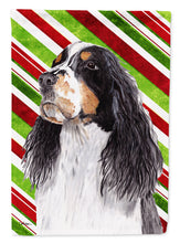 Load image into Gallery viewer, Springer Spaniel Candy Cane Holiday Christmas Garden Flag – Decorative Outdoor Yard Flag