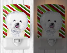 Load image into Gallery viewer, Bichon Frise Candy Cane Holiday Christmas Ceramic Night Light SC9322CNL
