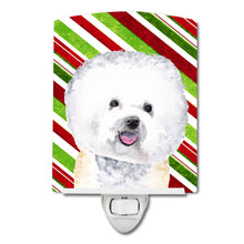 Load image into Gallery viewer, Bichon Frise Candy Cane Holiday Christmas Ceramic Night Light SC9322CNL