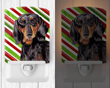 Load image into Gallery viewer, Dachshund Candy Cane Holiday Christmas Ceramic Night Light SC9323CNL