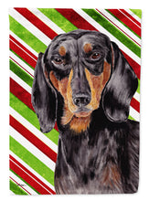 Load image into Gallery viewer, Dachshund Candy Cane Holiday Christmas Garden Flag – Decorative Outdoor Yard Flag