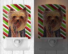 Load image into Gallery viewer, Yorkie Candy Cane Holiday Christmas Ceramic Night Light SC9325CNL