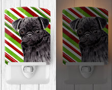 Load image into Gallery viewer, Pug Candy Cane Holiday Christmas Ceramic Night Light SC9326CNL
