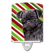 Load image into Gallery viewer, Pug Candy Cane Holiday Christmas Ceramic Night Light SC9326CNL