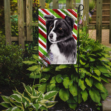 Load image into Gallery viewer, Border Collie Candy Cane Holiday Christmas Garden Flag – Decorative Outdoor Yard Flag