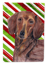 Load image into Gallery viewer, Dachshund Candy Cane Holiday Christmas Garden Flag – Decorative Outdoor Yard Flag