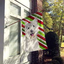 Load image into Gallery viewer, Westie Candy Cane Holiday Christmas Flag Canvas House Size